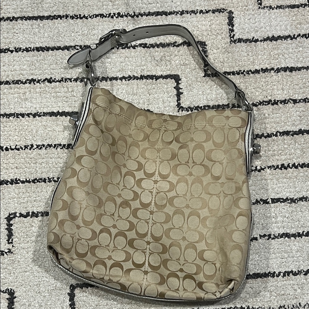 Coach Beige Signature Shoulder Bag